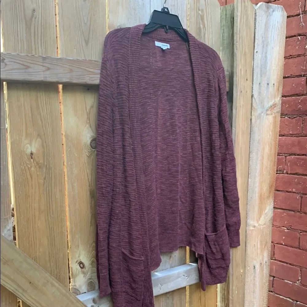 Sonoma Red Cardigan Sweater Open Front Design